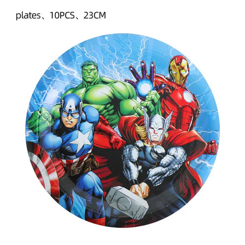 Avengers födelsedagsdekoration – 9-tums tallrikar x10