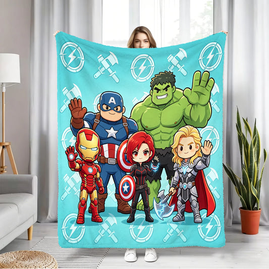 Avengers Chibi-fleecepläd – Turkost lag