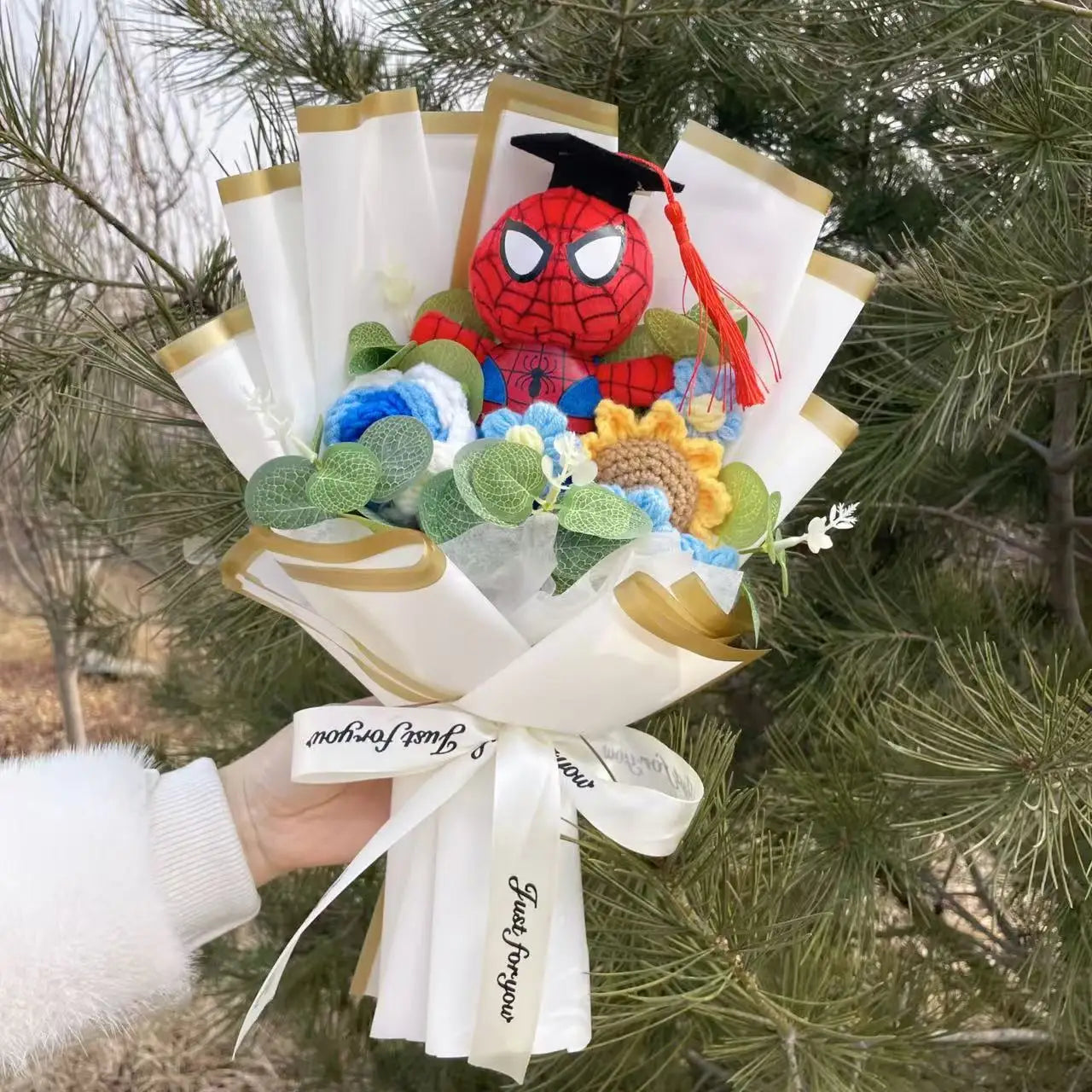 Avengers Spider-Man-buket – håndlavet gave med tøjdyr