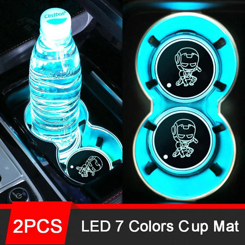 Suporturi LED pentru pahare Iron Man – set de 2, multicolore, universale