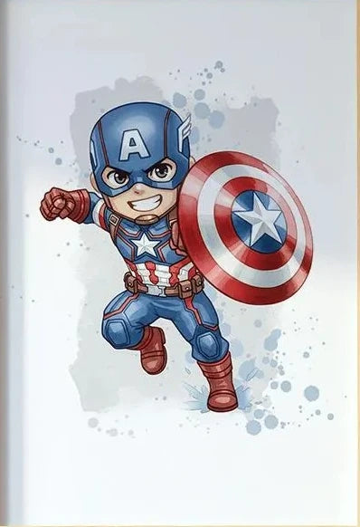 Póster em Aguarela do Captain America - Estilo Colorido de Banda Desenhada