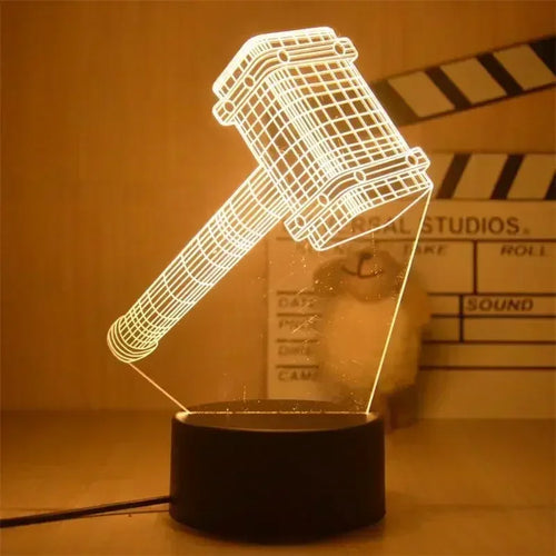 LED-lampe Avengers Thor – 3D-hammer, 18cm