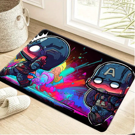 Covoraș de baie Avengers chibi Spider-Man și Captain America - Neon colorat