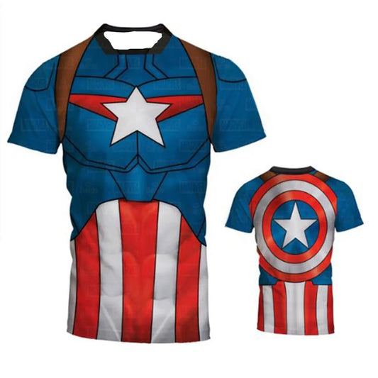 Kompresní tričko Avengers Captain America – štít na zádech
