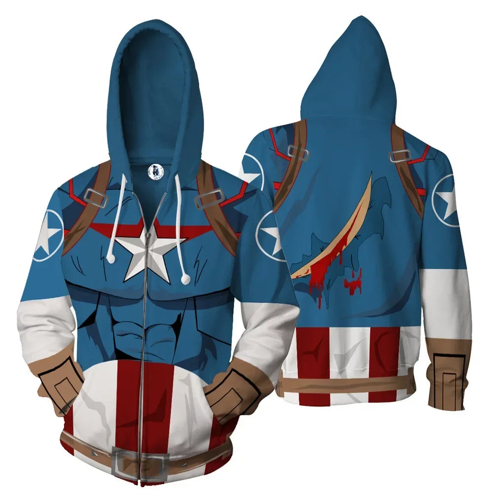 Hanorac cu glugă Avengers Captain America – cosplay 3D