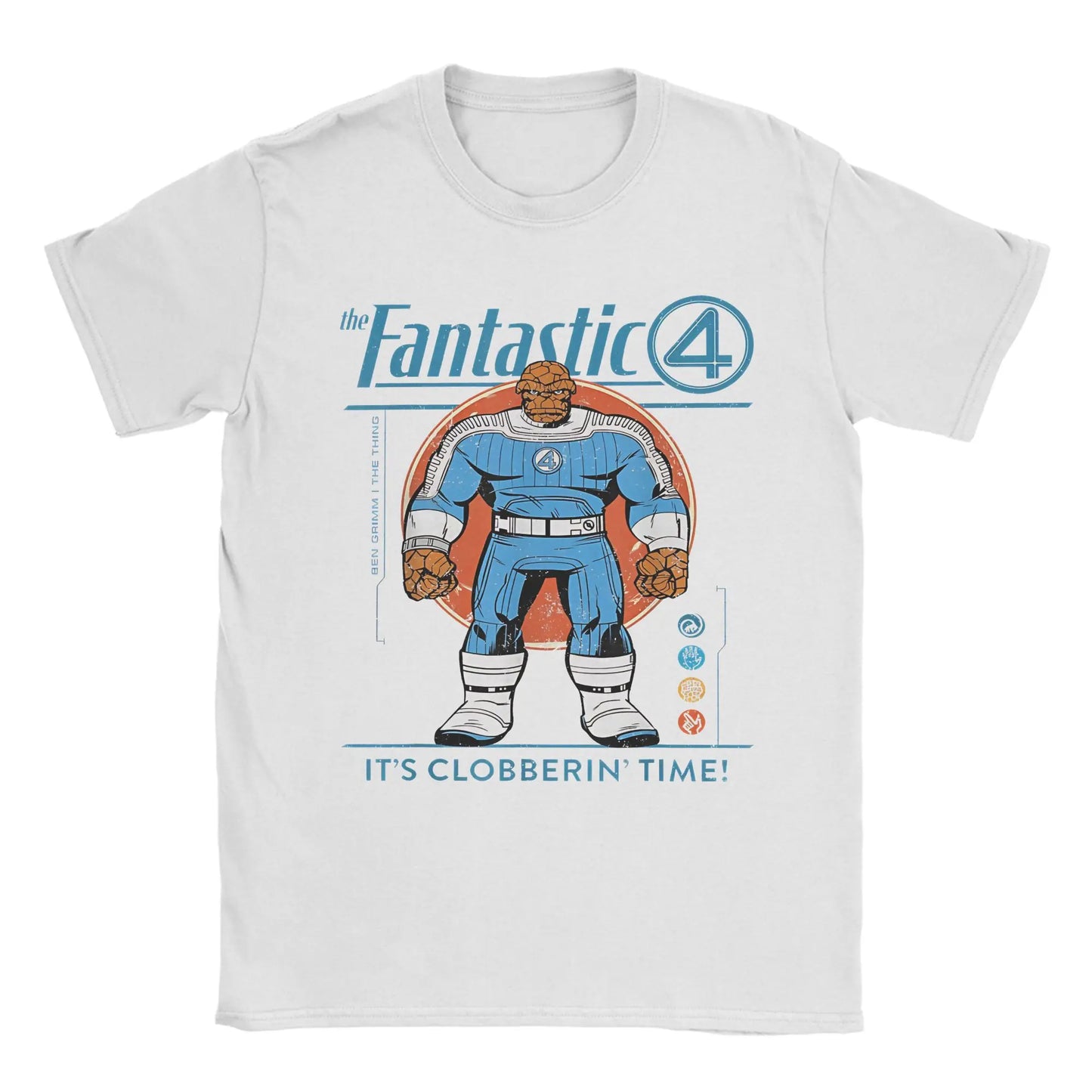 T-shirt The Fantastic 4 First Steps – poster rétro bleu unisexe