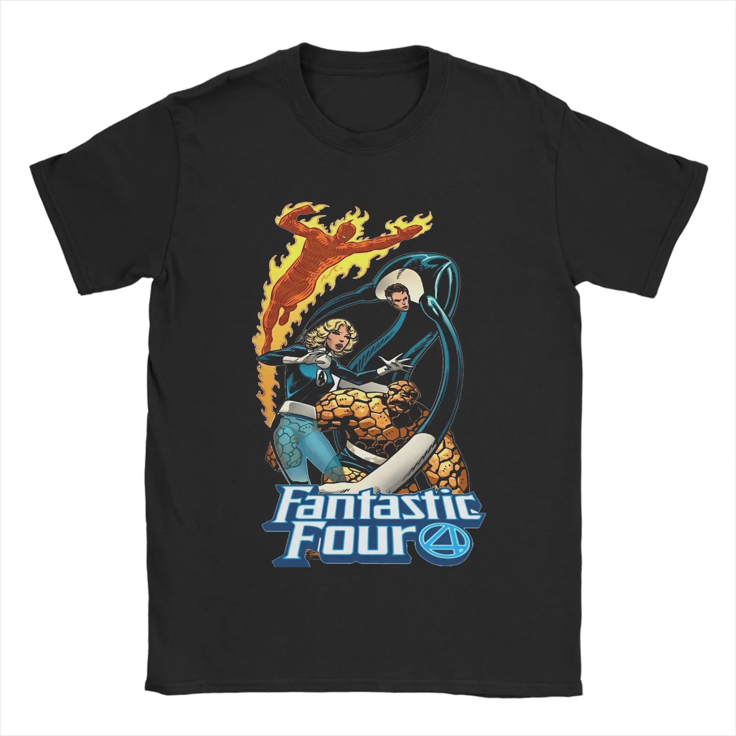 T-shirt The Fantastic 4 First Steps – poster rétro bleu unisexe