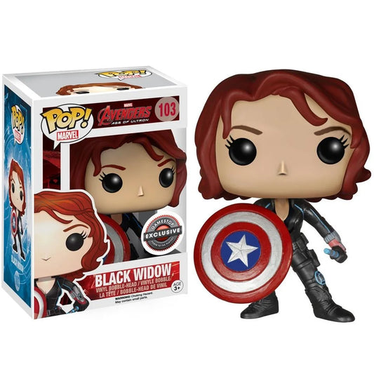 Figurka Funko Pop Avengers Black Widow – štít Captain America #103