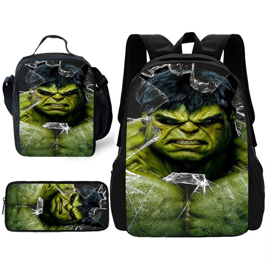 Hulk-ryggsäcksset – ansikte med krossat glaseffekt