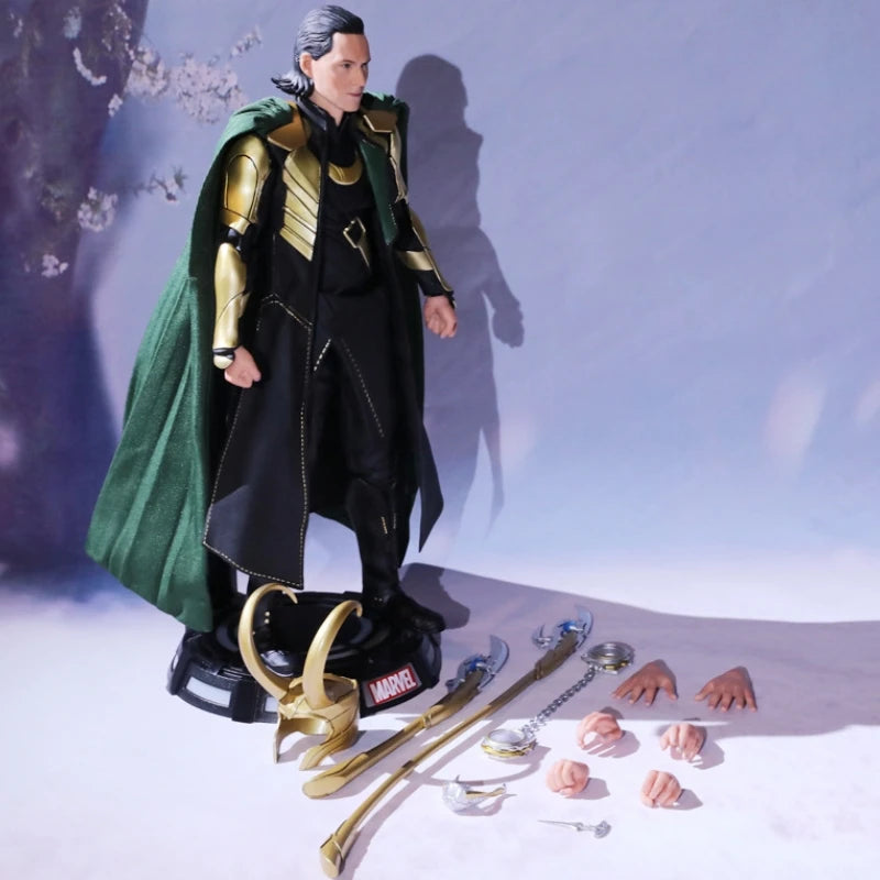Loki 1/7 Deluxe Marvel-figura – sisakkal, jogarral és cserélhető kezekkel