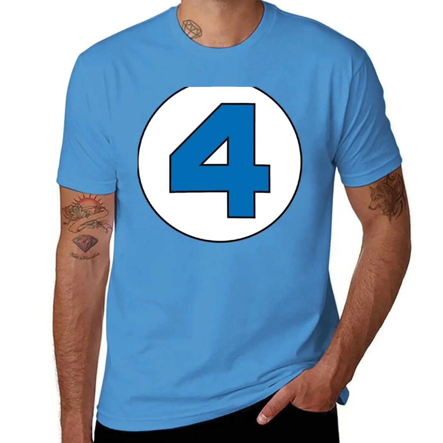 T-shirt The Fantastic 4 – stor rund logotyp i svart, oversize