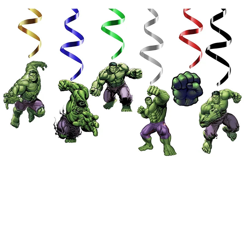 Set pentru aniversare Hulk - Farfurii, pahare, tacâmuri și decorațiuni