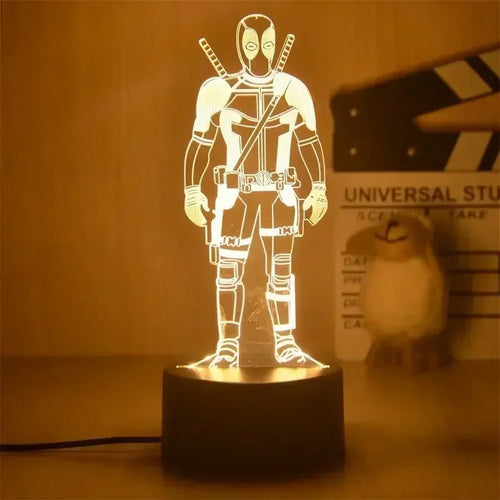 LED-lampa Avengers Deadpool – Stående 3D, 18cm