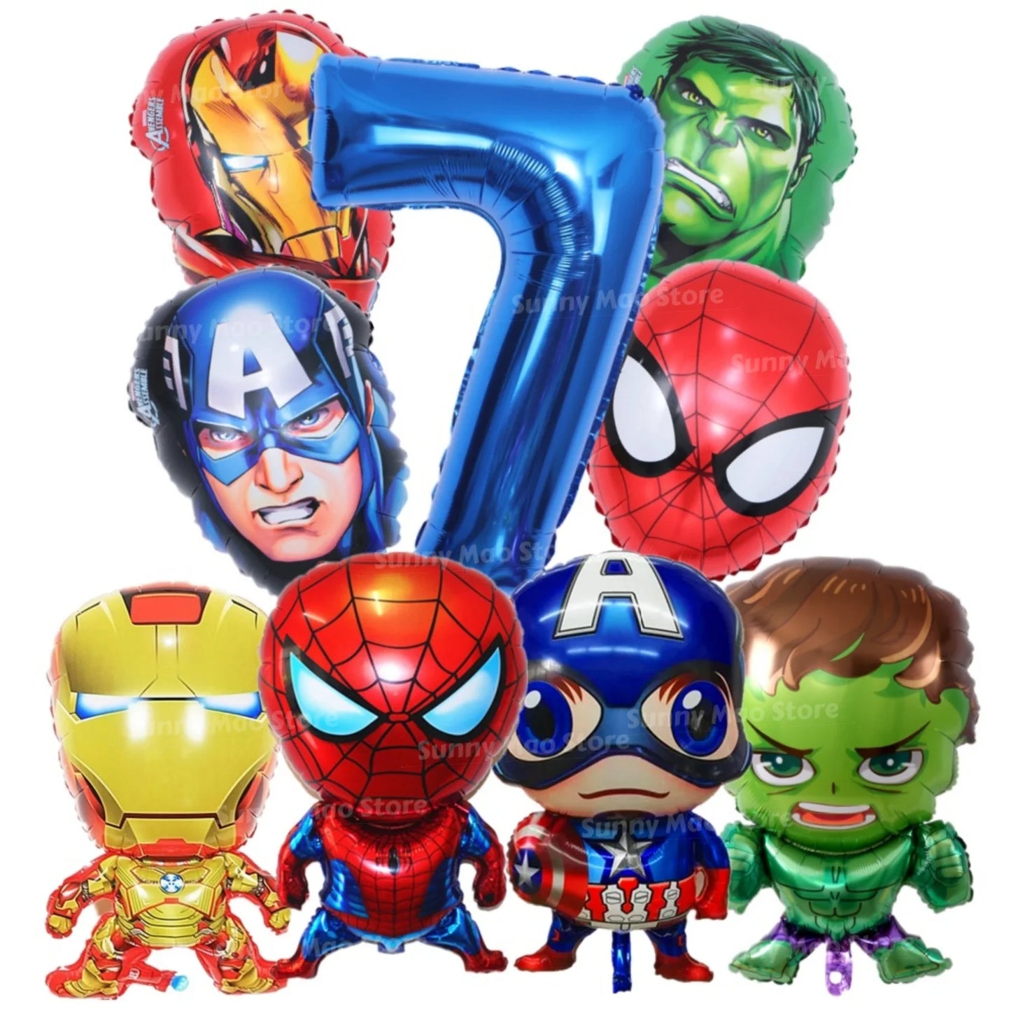 Dekorační sada k narozeninám Avengers – balónky s čísly Iron Man Spider-Man
