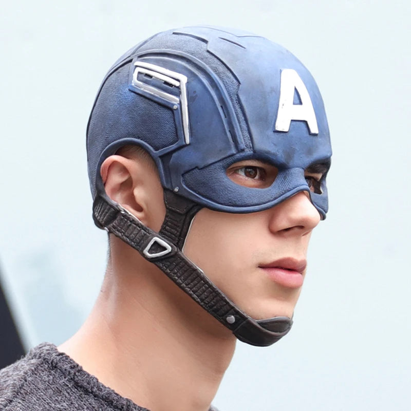 Balaclava de látex do Capitão América - Réplica de filme para cosplay