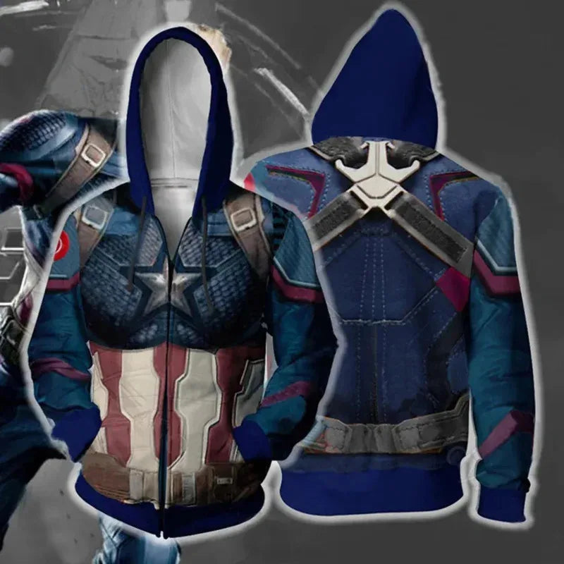 Hanorac cu glugă Avengers Captain America – cosplay 3D