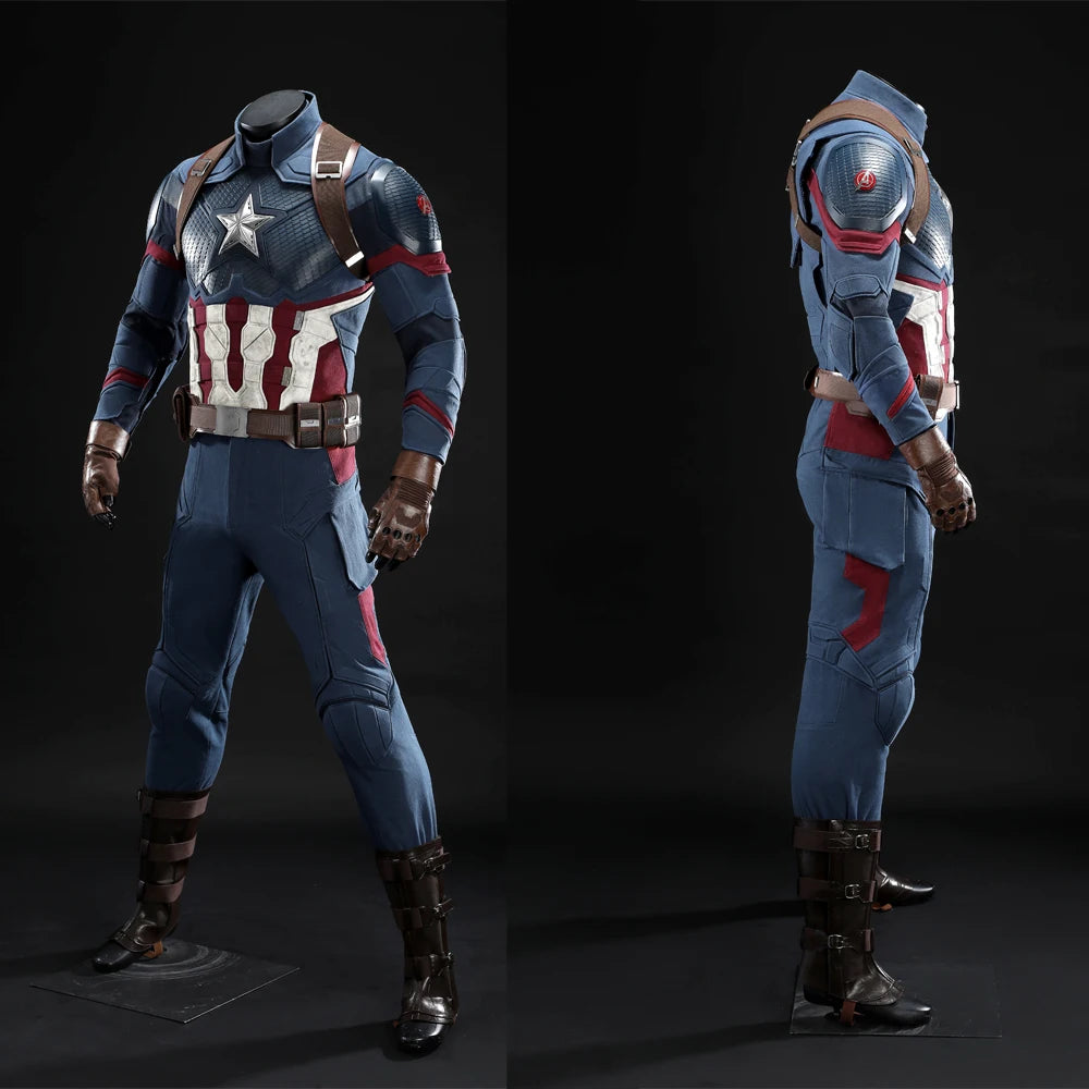 Premium Adult Captain America Costume - Helmet, Star, and Boots