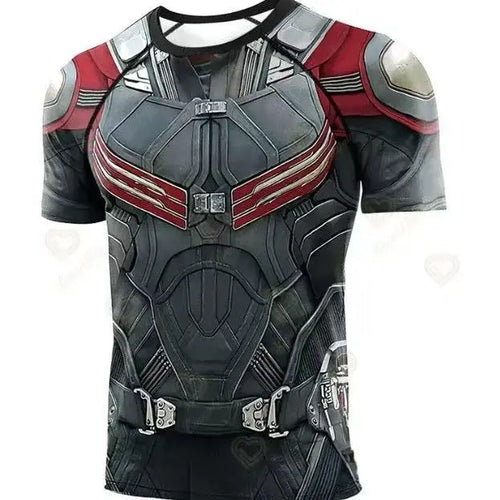 Maiou de compresie Ultron - Armură gri și roșie