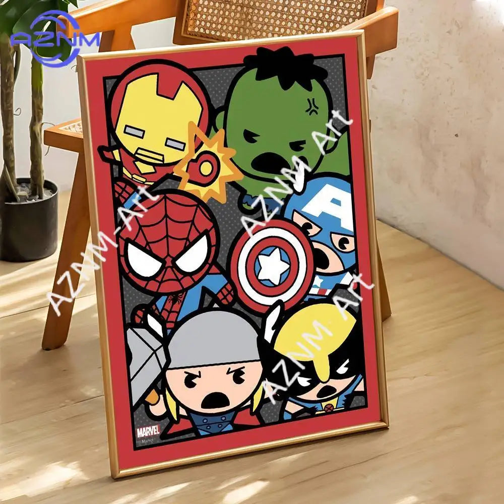 Chibi Thor-affisch – grå bakgrund