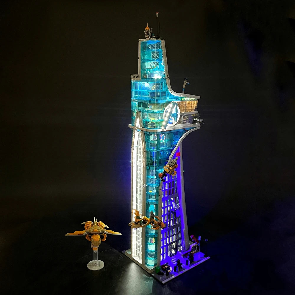 Kit LED BYB pentru turnul Avengers LEGO 76269 – iluminare decorativă cu telecomandă