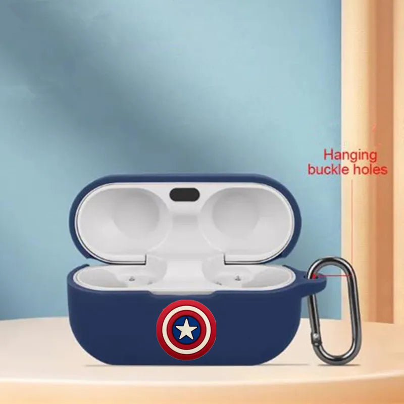 Avengers Captain America-öronsnäcksfodral – Marinblå sköld