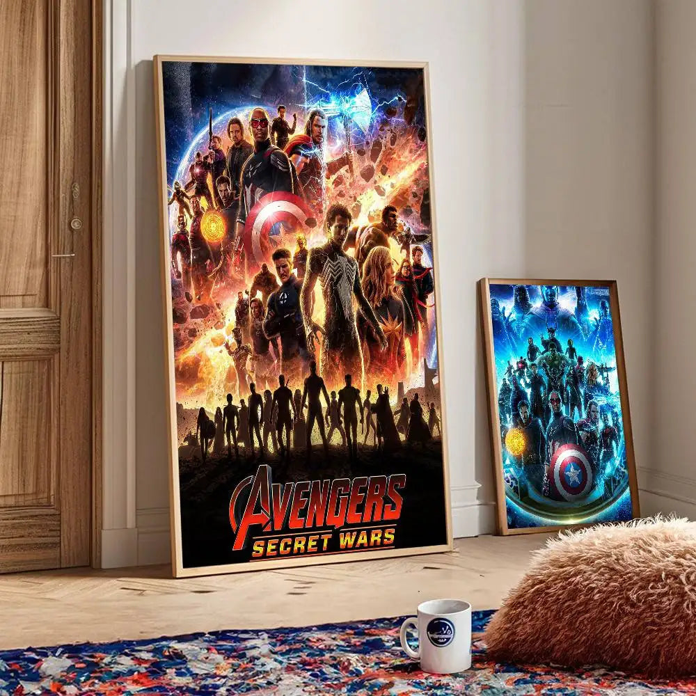 Plakát Avengers Secret Wars – kosmický design exploze týmu