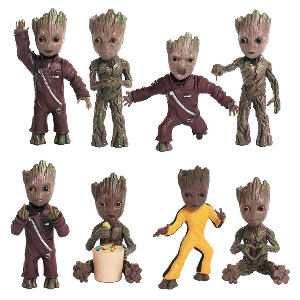 Breloc Baby Groot, figurină 3D - Colecție cu diverse costume