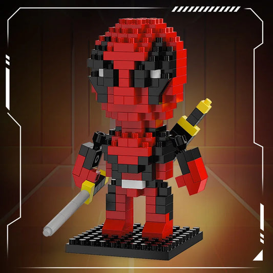 Avengers chibi Deadpool építőkockák – katanákkal