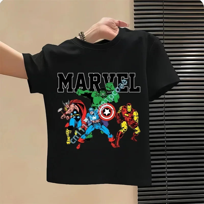 Kids' Avengers Retro Comics Group T-Shirt - Black