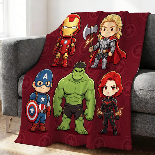 Avengers Chibi-fleecepläd – Vinrött lag