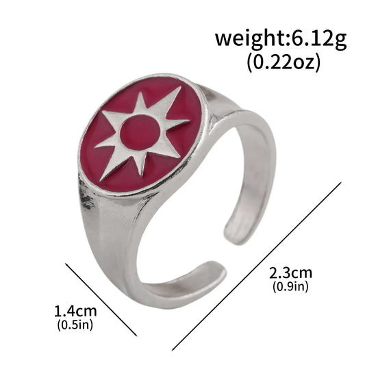 Avengers-ring – Rød emaljeret stjerne