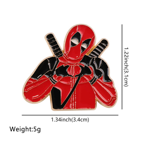 Deadpool Heart Metal Badge – Crossed Swords Pin