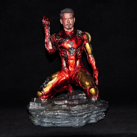 Figurka Iron Man - poškozená pryskyřičná soška MK85 v klečící póze