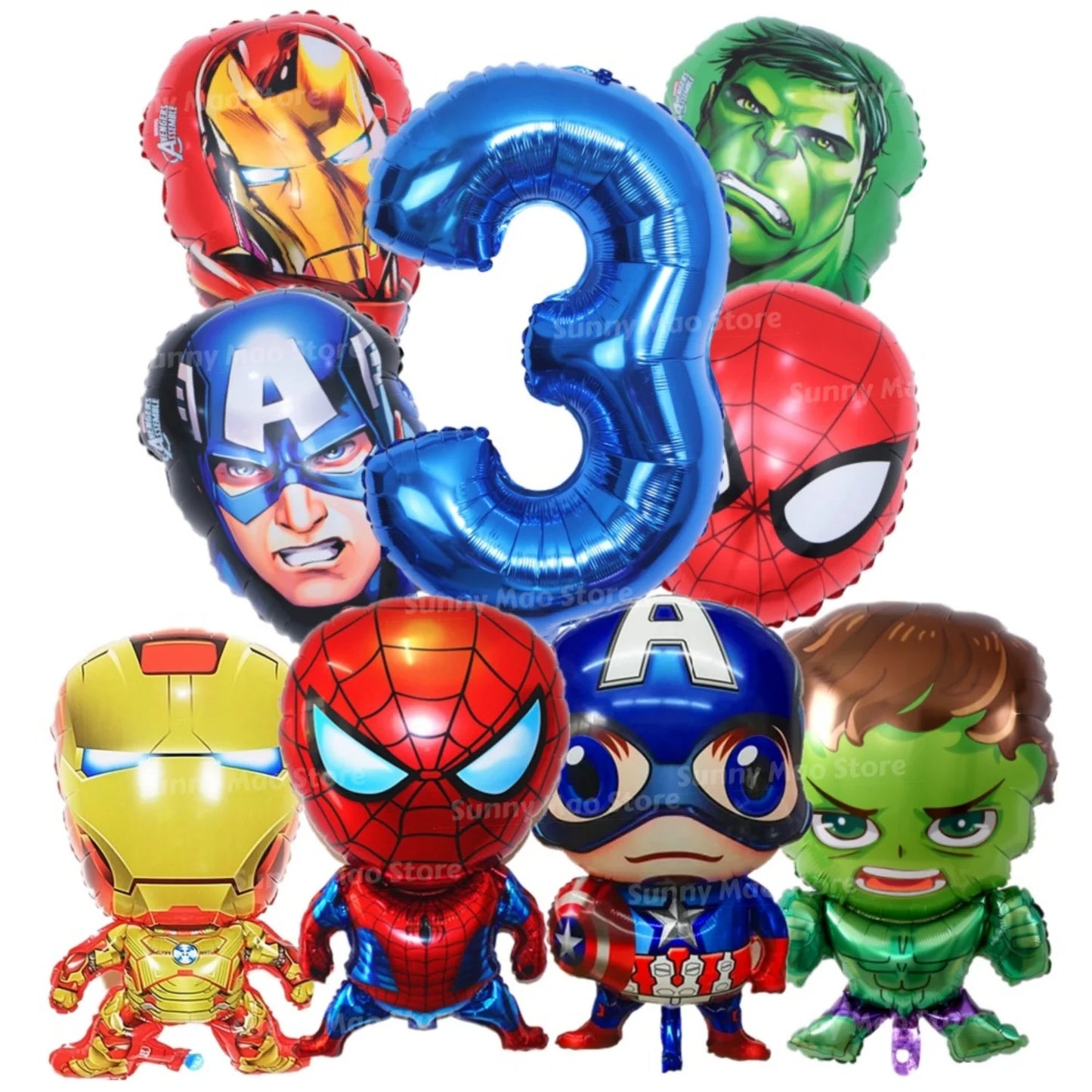 Dekorační sada k narozeninám Avengers – balónky s čísly Iron Man Spider-Man