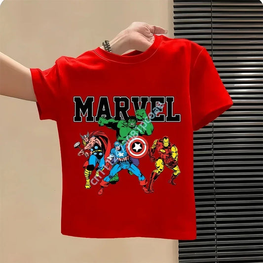 Avengers T-shirt för barn – Retro Comics-grupp, röd