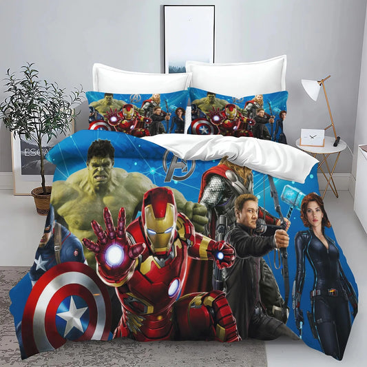 Avengers paplanhuzat – csapat kék háttérrel és logóval