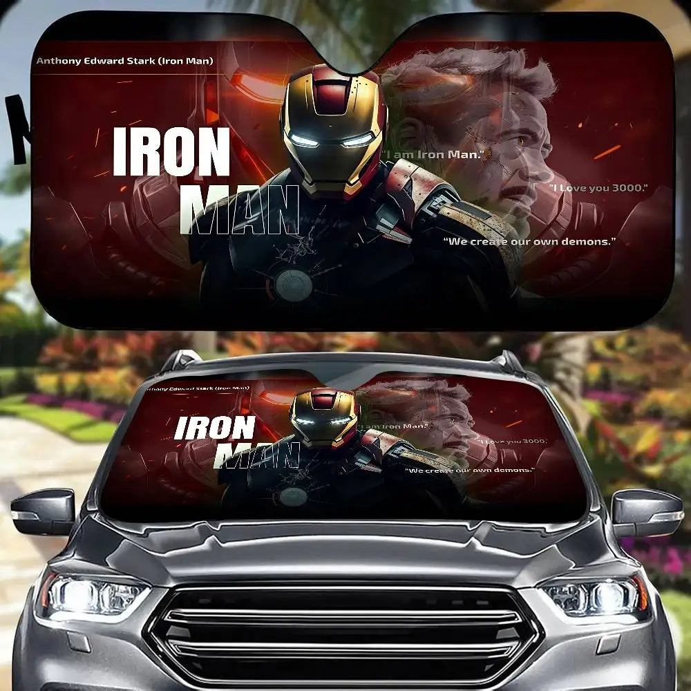 Sluneční clona do auta Iron Man – ochrana čelního skla před UV zářením