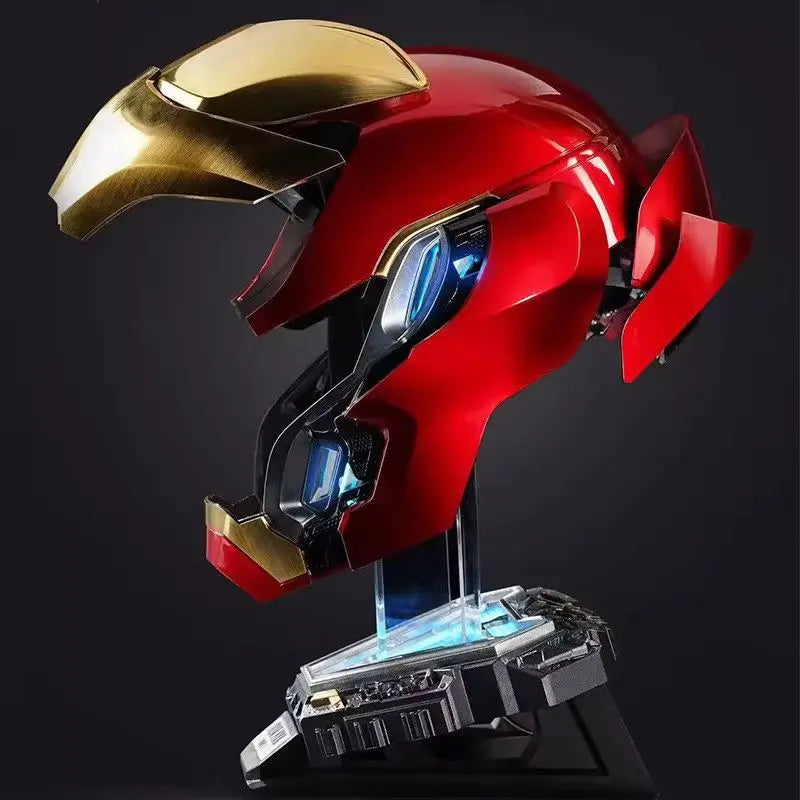 Iron Man Avengers-hjelm – motoriseret rødt og guldfarvet MK50-cosplay