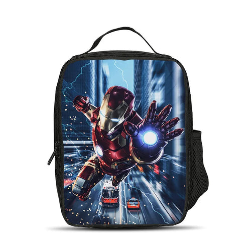 Avengers Iron Man-isolerad lunchväska – Stadslig flygning med blixtar