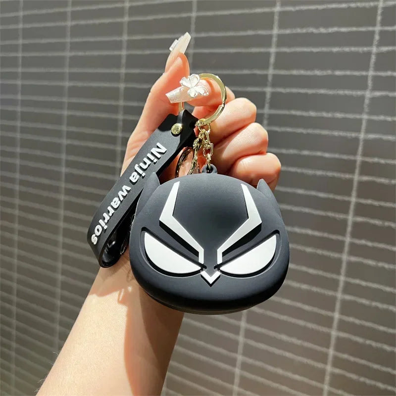 Silikonová peněženka Avengers Black Panther – černostříbrná maska