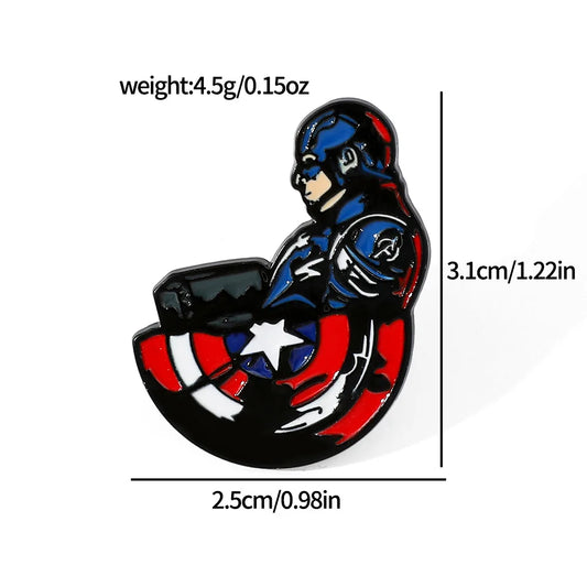 Odznak Avengers Captain America – smaltovaný špendlík se štítem