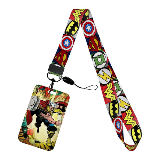 Thor-badgeholder – vintage-tegneserie med hammer