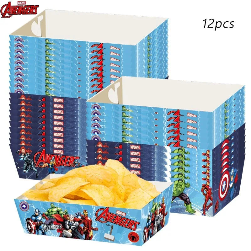 Avengers-papbakke – engangsservice til pommes frites og popcorn, 12 stk.