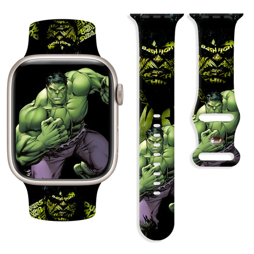 Hulk-armbånd til Apple Watch – knyttet næve på sort baggrund