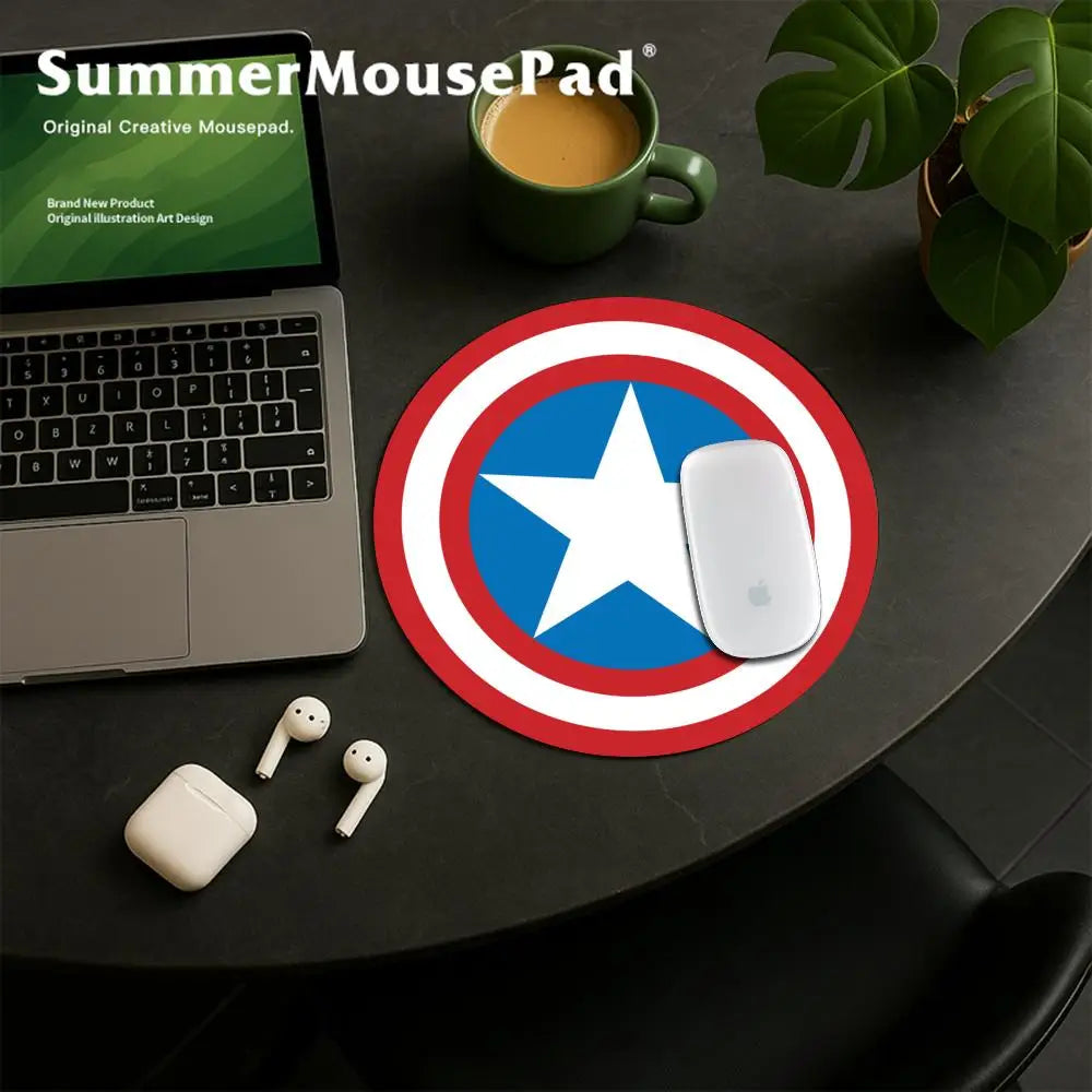 Covoraș de mouse Avengers Captain America - Scut rotund albastru