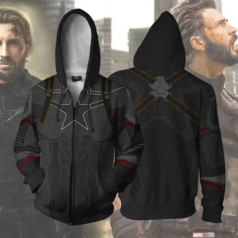 Hanorac cu glugă Avengers Captain America – cosplay 3D