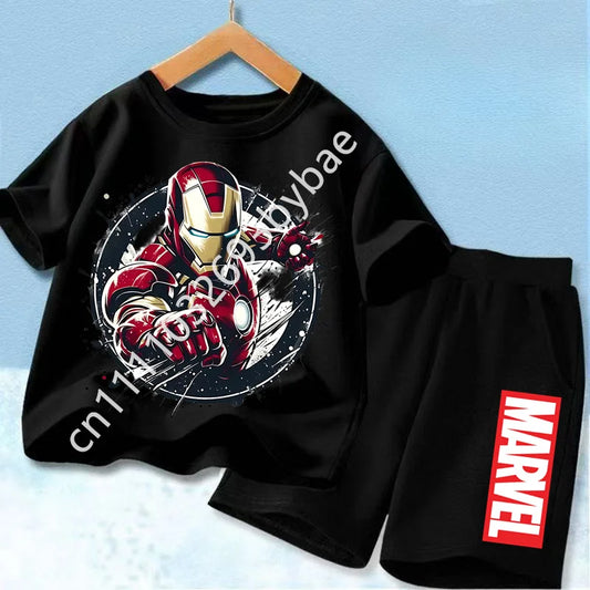 Avengers Iron Man-børne-T-shirt - helt sort sæt