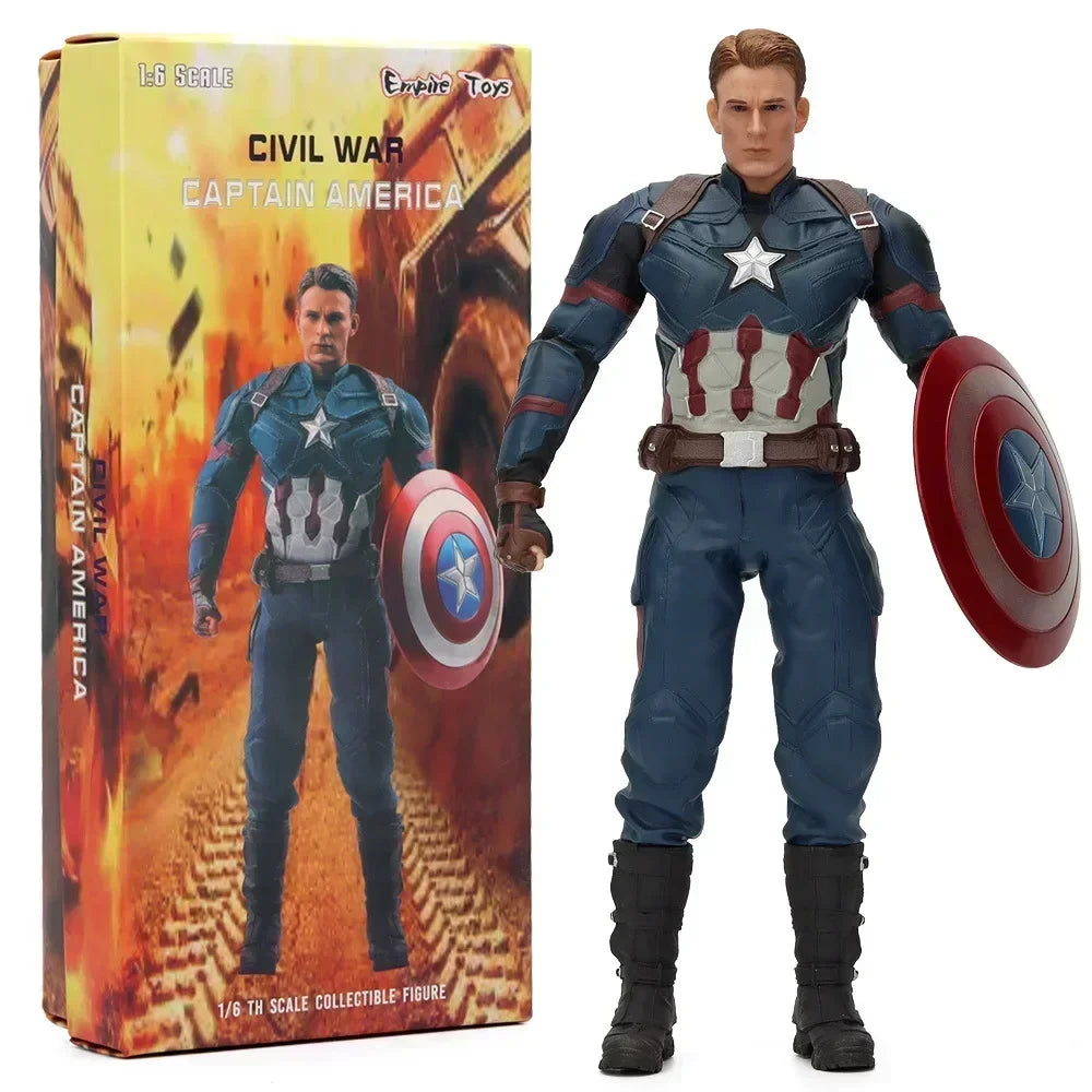 Avengers-figur Captain America – Rødt skjold med ildbaggrund 1/6