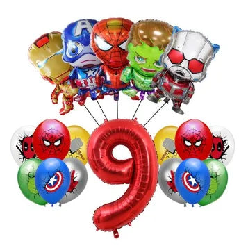 Decorațiuni pentru aniversare Avengers - Baloane în formă de cifra 9