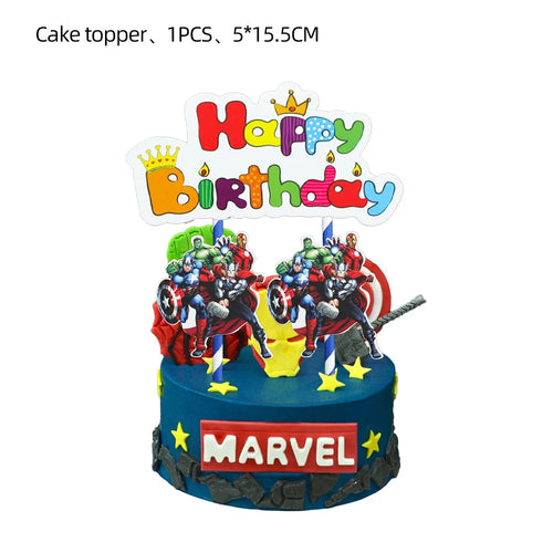 Decoração de aniversário Avengers - bandeira para bolo
